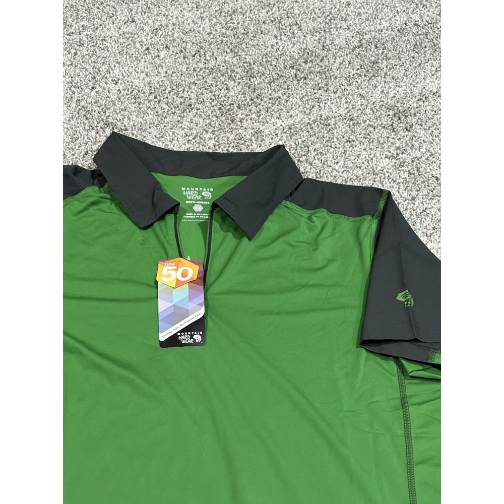 Mountain‎ Hardwear DryHiker Green Grey 1/4 Zip Polo Shirt UPF 50 Mens Medium